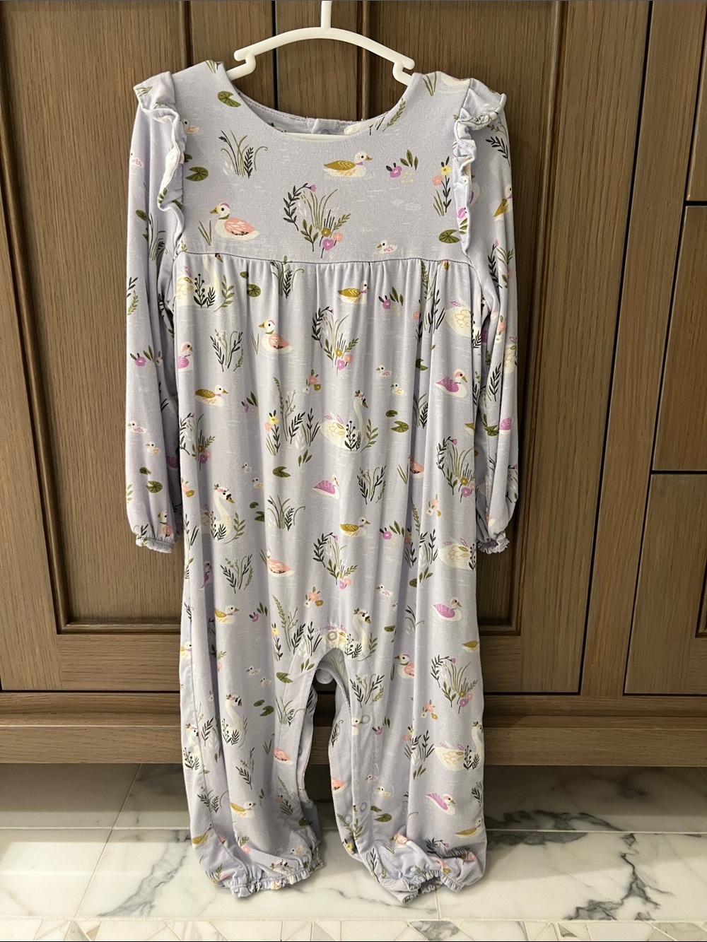 Angel Dear Lavender One-Piece with Duck Print